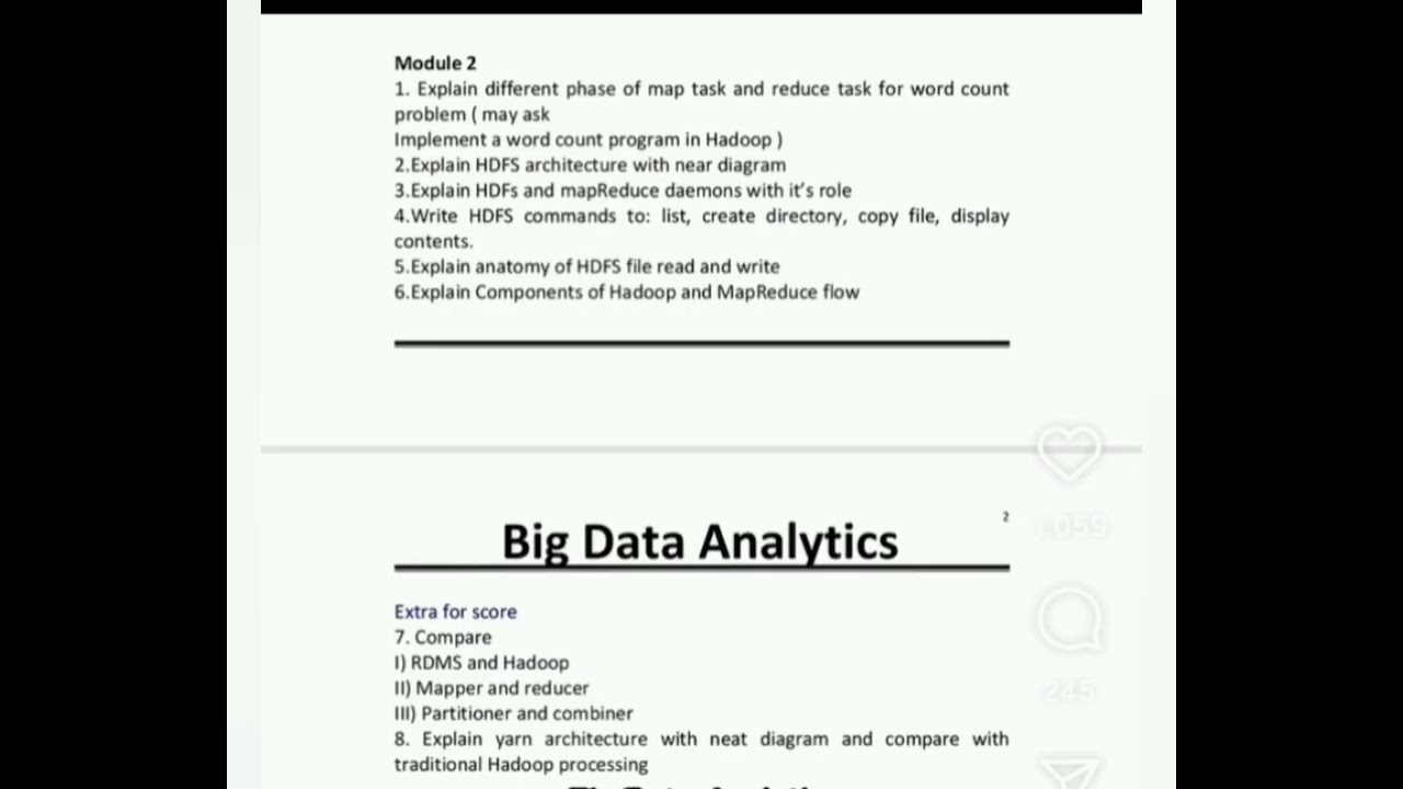 BIG DATA ANALYTICSVTU 7th sem BDA exam SUPER IMP QUESTIONS