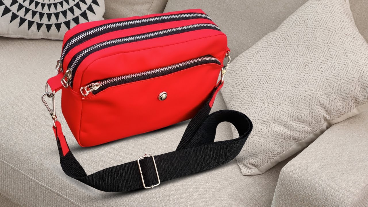 🌺 Как сшить сумку через плечо с двойной молнией ✂️ Простой мастер-класс + Размеры выкройки