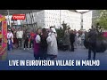 Fans gather at Eurovision village in Malmo as second dress rehearsal gets underway