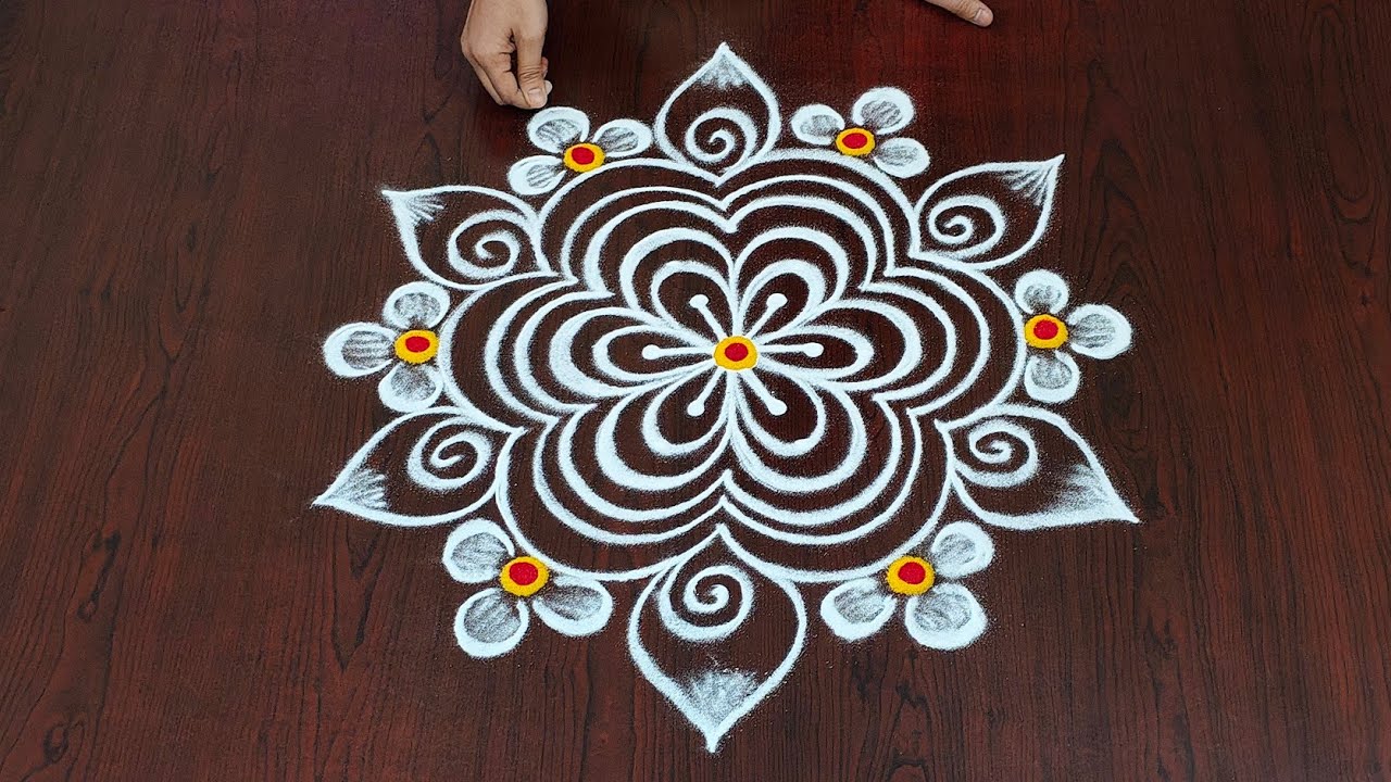 3×2dots easy rangoli|daily muggulu|thipkyanchi,festival rangoli|traditional rangoli#Rang kaa Rangoli