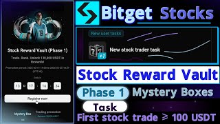Bitget Stock Reward Vault | New stock trader task | How to Participate | Phase 1