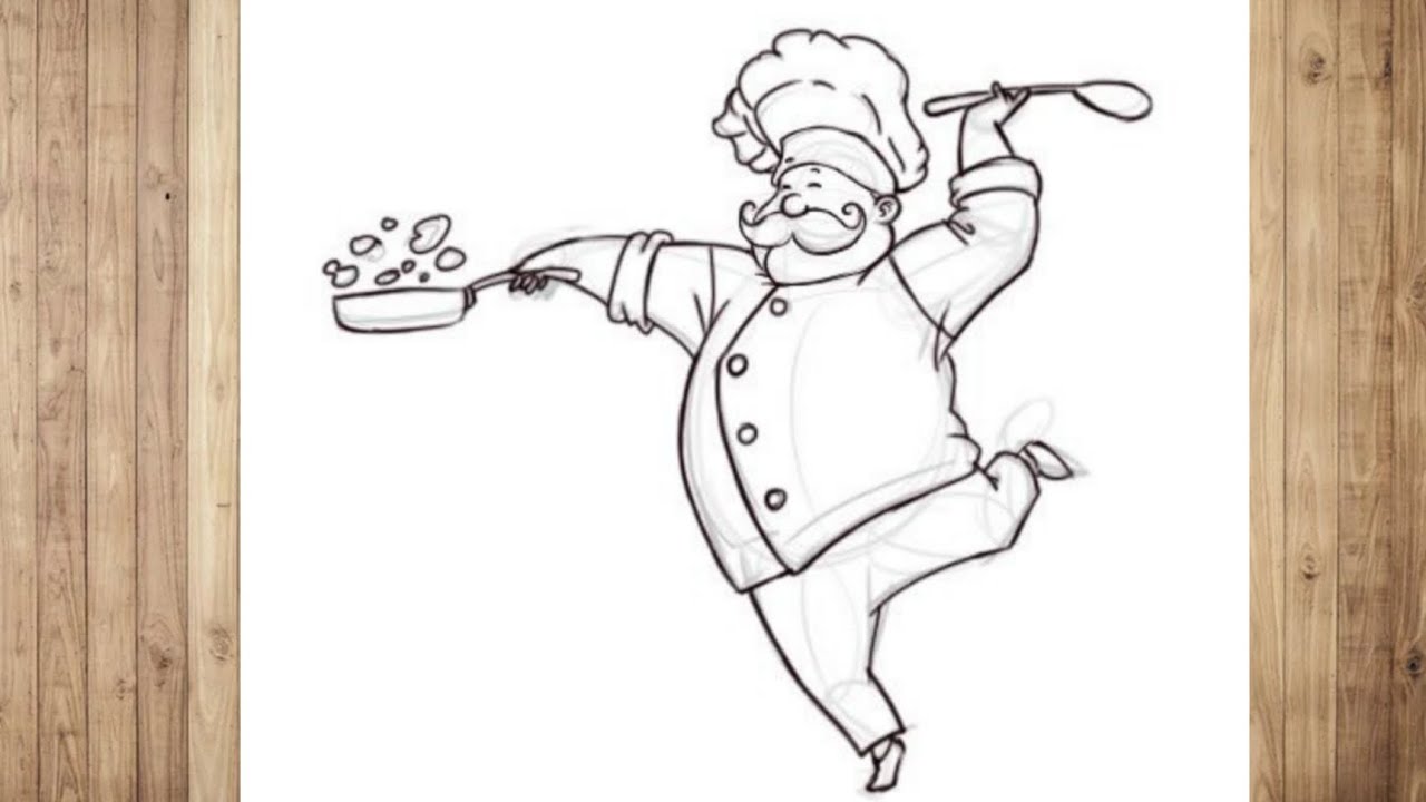 How To Draw A CHEF Step By Step - YouTube