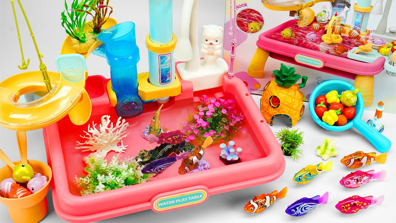 [toy asmr] The Ultimate Water Games Toy Set ASMR Oddly Satisfying Unboxing, No Talking 🐠  Toy Review