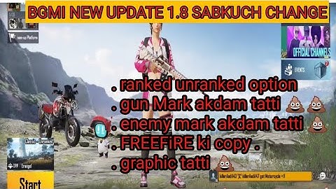 BGMI NEW UPDATE 1.8 akdam bekaar hai || NEW OPTIONS RANKED AND UNRANKED || akdam tatti update hai...