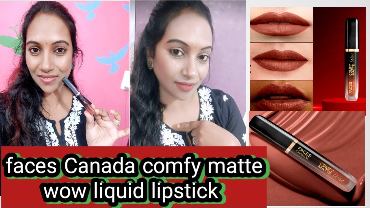 faces Canada comfy matte wow liquid lipstick review in Telugu//shade cocoa crush-07 lipstick
