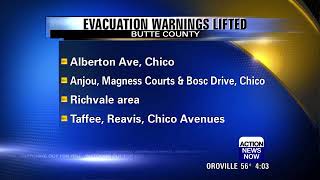 Butte County Sheriff's Office lifts some evacuation warnings