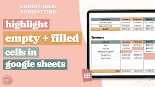 Highlight Empty &amp; Filled Cells in Google Sheets (Beginner Tutorial)