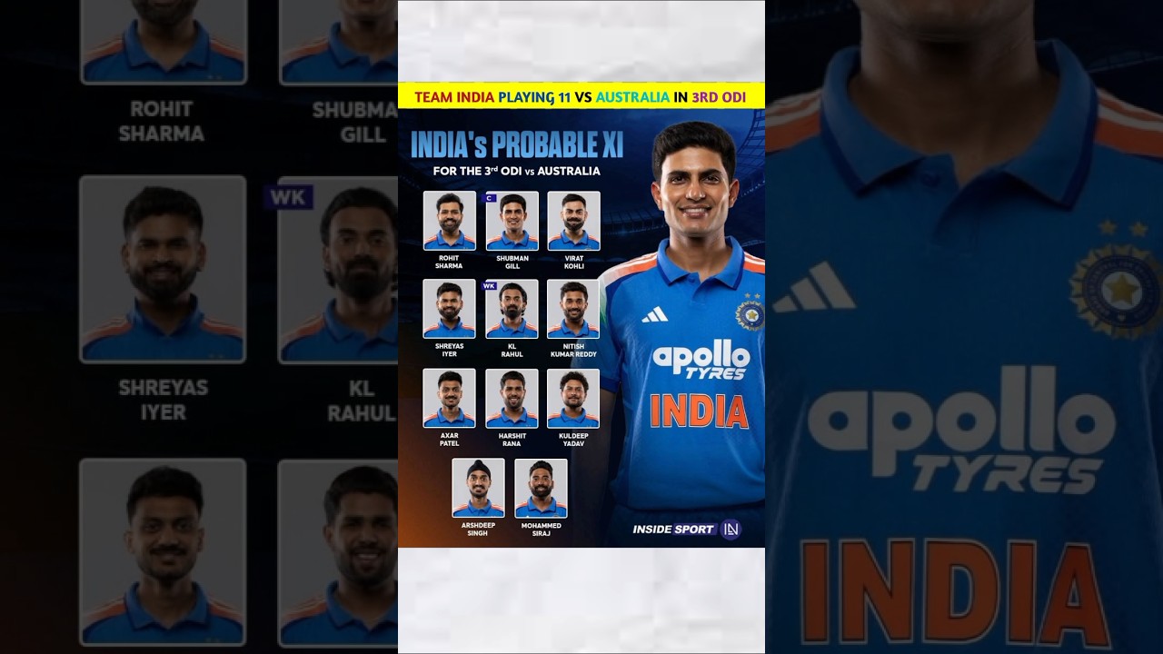 3rd ODI Team India Playing xi vs Australia 🦘 by 