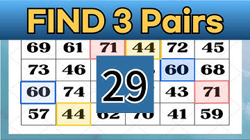 Find 3 Pairs (L29), Only 5% can find all, dementia test, good to prevent dementia, number quiz