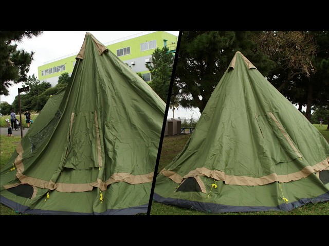 Los Maple ティピー型テント オリーブグリーン　TPU窓付　おまけ付 Los Maple Indian camping tent 8 person レビュー - YouTube