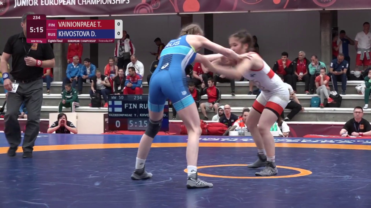 1/8 WW - 50 kg: T. VAINIONPAEAE (FIN) v. D. KHVOSTOVA (RUS)
