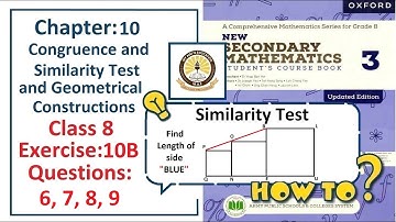 Exercise 10B Question 6, 7, 8, 9 – (SimilarityTest)  Complete solution – APS Math Class 8.