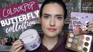 ColourPop Butterfly Collection | Swatches of EVERYTHING   Tutorial