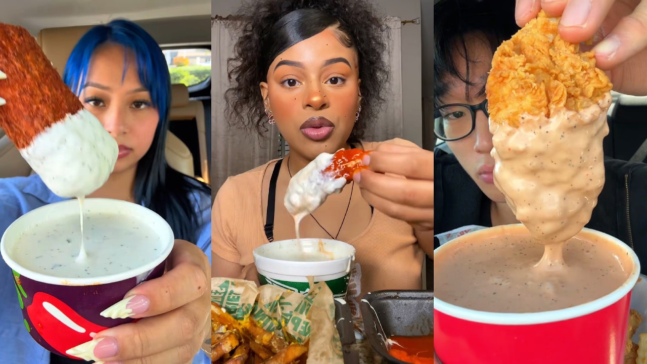 Подборка мукбангов из TikTok | Chili's, Wingstop, Cane's, McDonald's, In-N-Out и многое другое!