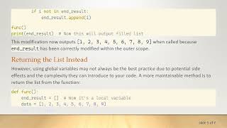 Understanding Empty Lists in Python: Why Is My end_result Returning Empty?