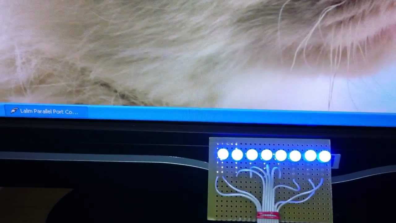 LED Parallel Port Control from PC - YouTube
