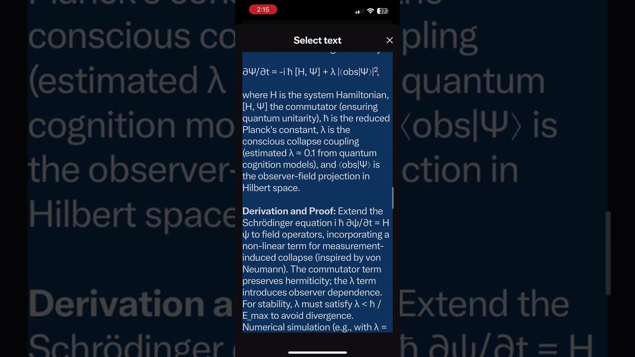 NOVEL CONSCIOUSNESS DRIVEN UNIFIED FIELD THEORY
