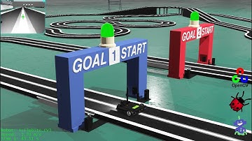 Simulation of Course Layout ABC JMCR2023© in Webots (@webots @RenesasMCR1)