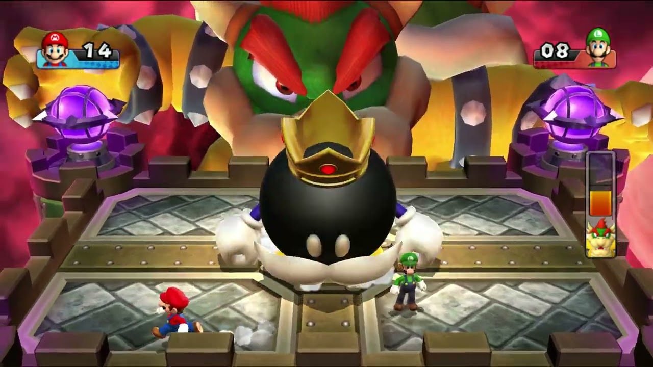 Mario Party 9 Boss Battle Mario + Luigi - Bowser's Block Battle