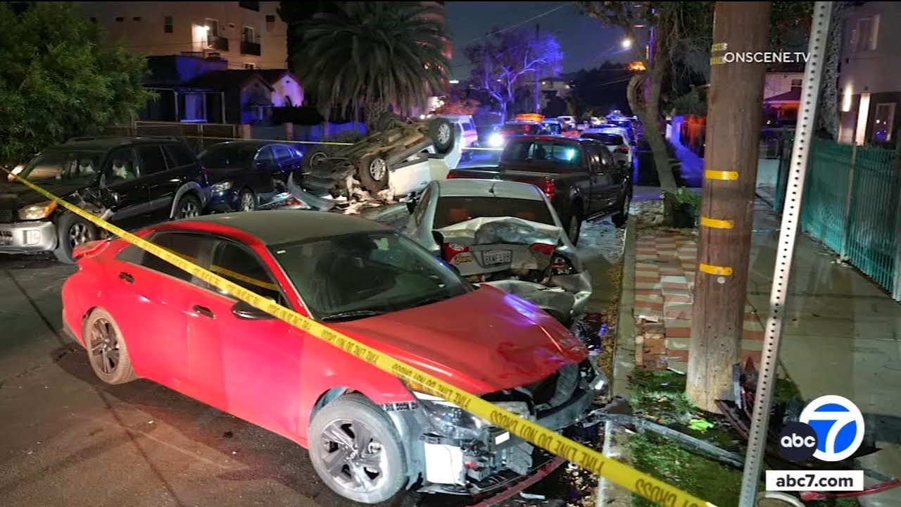 Driver slams into several parked cars in North Hollywood, police say ...