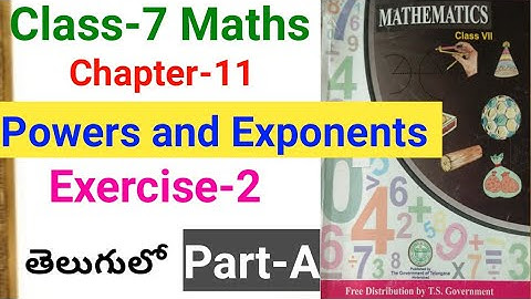 7th Class School Maths.Chapter-11 Powers and Exponents Exercise-2 problems telugu.By Learn with GBR
