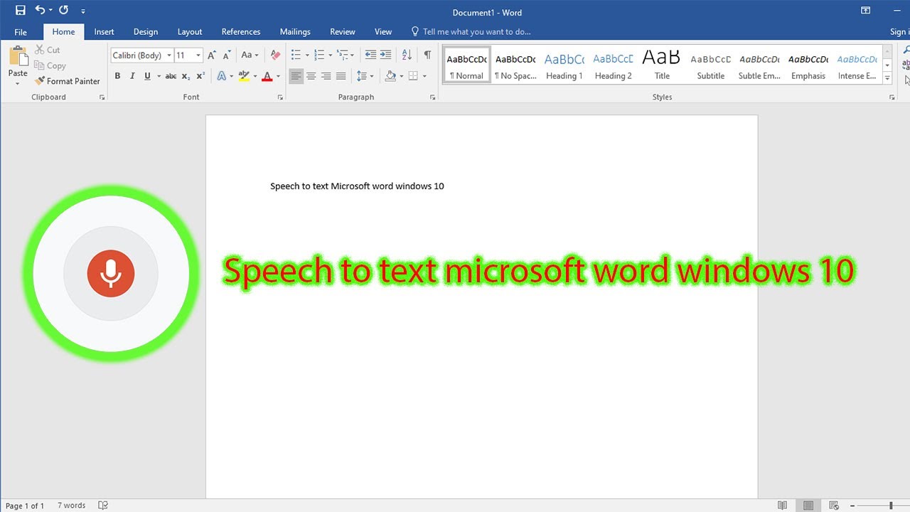 voice to text on microsoft word