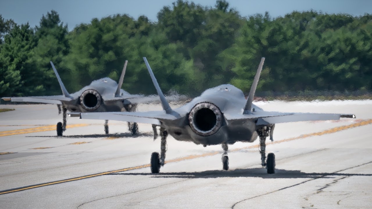 RAF F-35B's Delivery Flight with Burner Departure and Tanker Support | Pease ANGB (PSM)