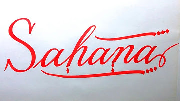 Sahana Name Signature Calligraphy Status | How to Cursive write with cut Marker #sahana @sahana