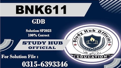 bnk611 gdb solution Sp2023 GDB