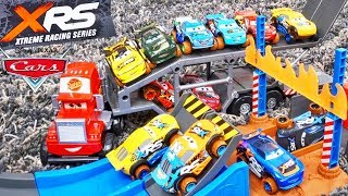 Disney Cars XRS Big Air Jump Playset Mud Racers Monster Truck Mack Hauler!