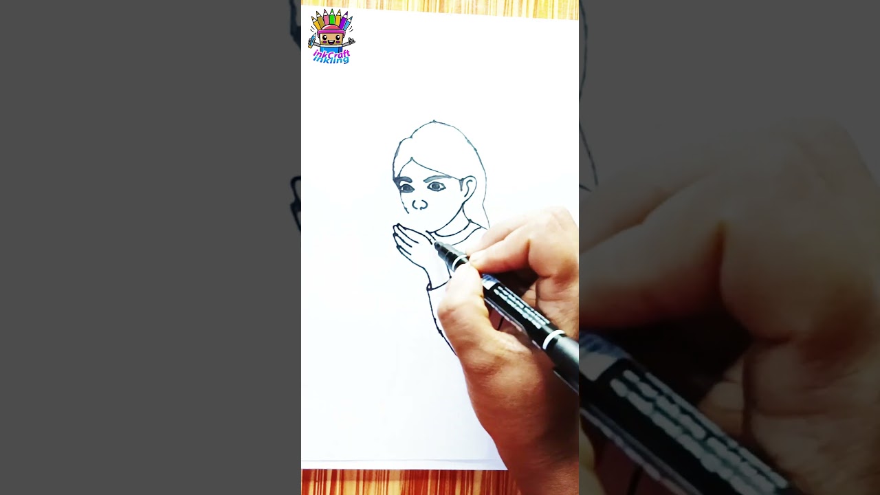 How to Draw a Girl Drinking Pencil Drawing Tutorial 