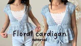 How to Crochet a Babydoll Cardigan | Floral Motif Tutorial