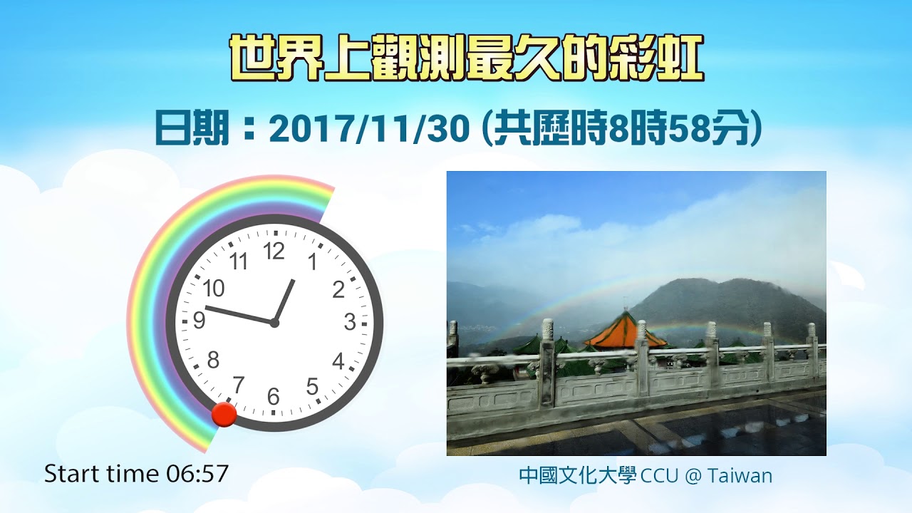 Taiwan CCU's rainbow clock on 20171130 (62s) YouTube