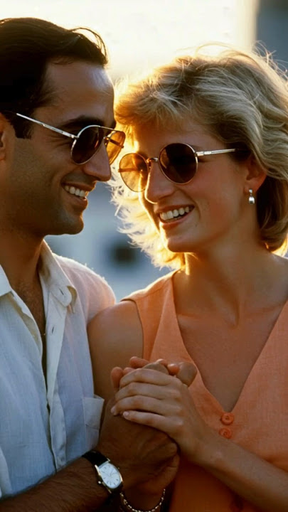 Princess Diana & Dodi Fayed Holding Hands at Sunset 🌅💞 #DianaAndDodi #RoyalRomance