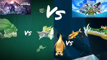DRACONIS Vs BIG MOMMA! LAVA BABY vs HUGE PENGUIN - HUNGRY SHARK EVOLUTION VS HUNGRY DRAGON
