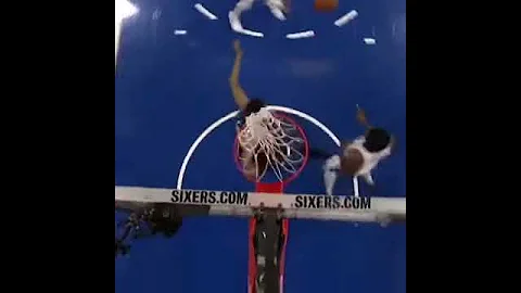 Joel Embiid Block and Windmill Dunk On Karl Anthony Towns