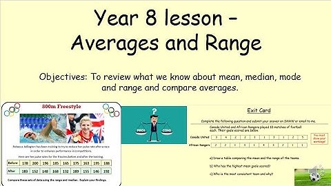 Y8 Lesson - Averages and Comparing Distributions