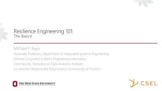 IEA Webinar #60 Introduction to Resilience Engineering