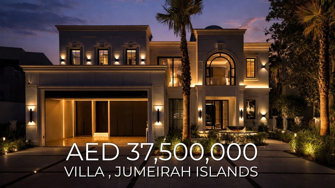 Inside a AED 37.5M Turn-Key Luxury Villa in Jumeirah Islands | Lake View Mansion Tour