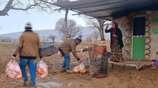 Agha Sadegh working in the shop and the steps of cooking a meal in the fireplace by Elham