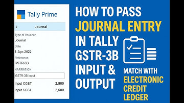 Tally GST Journal Entry from GSTR-3B | Input Output Adjustment & Match with Credit Ledger