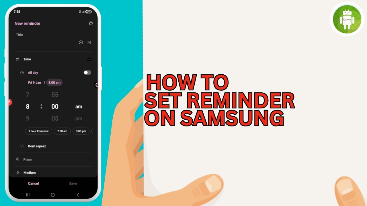 How To Set A Reminder On Samsung Phone - YouTube