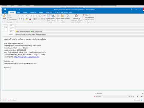 How to capture Webex Meeting Attendance