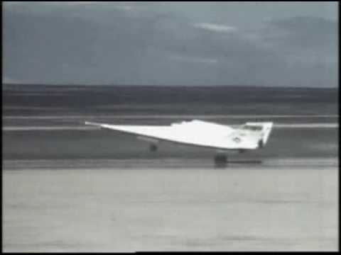 X-24B in flight and landing - air drop from mother...