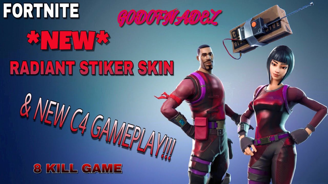 new radiant striker skin c4 8 kill gameplay fortnite battle royale godofnadez - fortnite radiant striker girl
