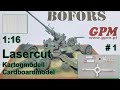 Bofors Flak 40 mm - Lasercut - Kartonmodell - Cardboard model - 1:16 - Part 1 - #papercraft