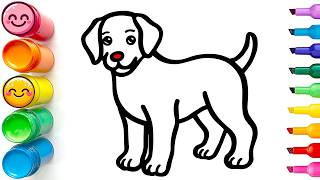 Drawing and Coloring a Gentle Dog | Easy Step by Step Drawing Tutorial for Beginners screenshot 1