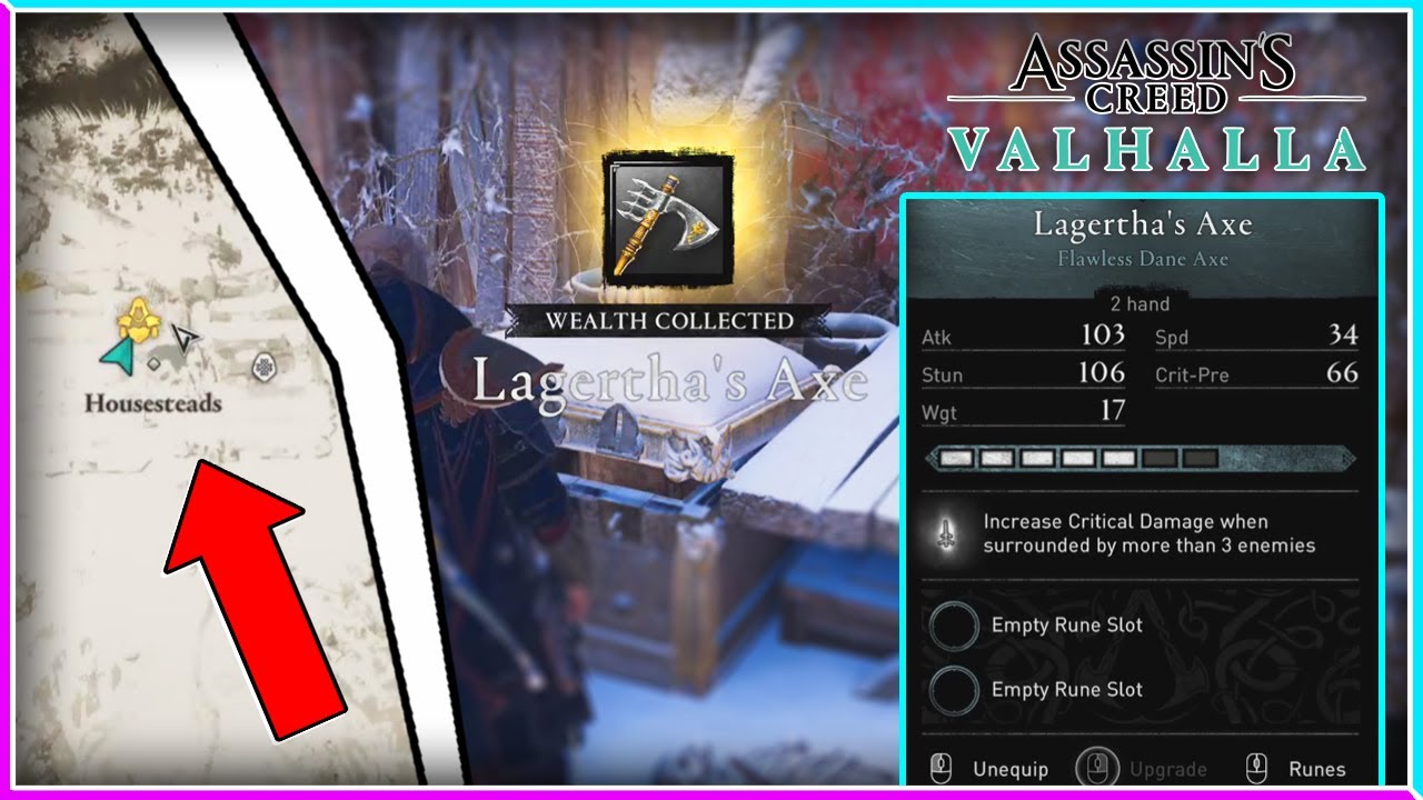 "Lagertha's Axe" Flawless Dane 2 Handed Axe Location Guide - Assassin's Creed: Valhalla