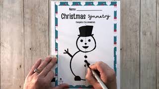 Free Christmas Symmetry Worksheets