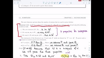 Linear Algebra 2 - 1.2.1 - Definition of a Subspace (Video 4)